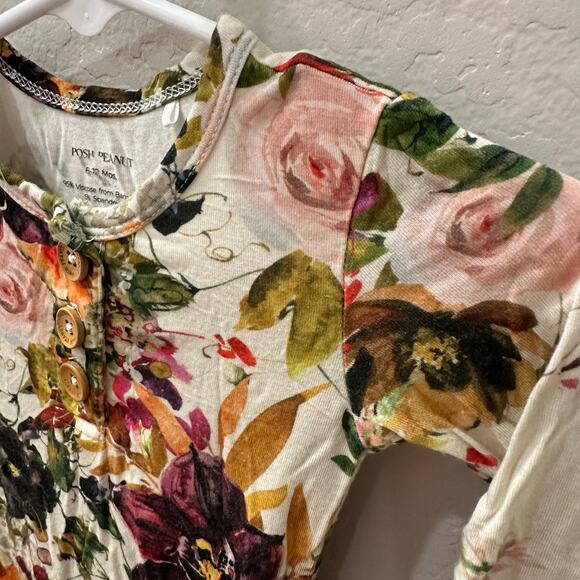 Posh Peanut Floral Bamboo Skirted Bodysuit - Picture 2 of 7